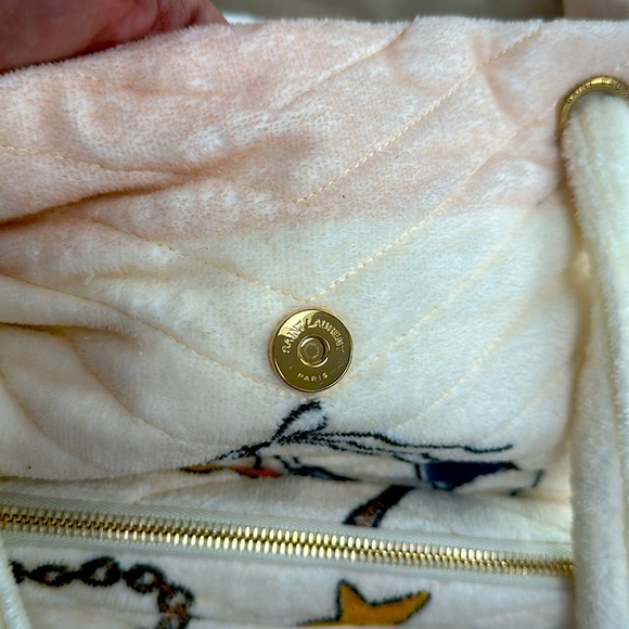 RARE YSL Saint Laurent Summer Print Quilted Terry Cloth Backpack - Picture 3 of 9